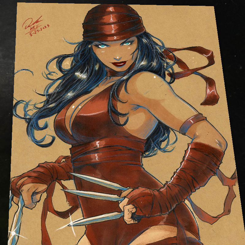 Elektra Art Print Signed 8.5x11 | Art by Keyeske