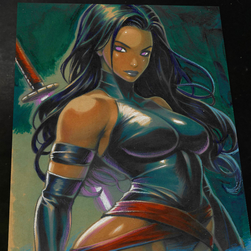 Psylocke Art Print Signed 8.5x11 | Art by Keyeske
