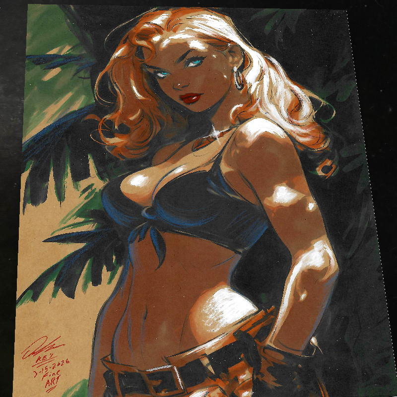 Jungle Girl Art Print Signed 8.5x11 | Art by Keyeske