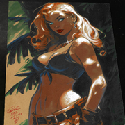 Jungle Girl Art Print Signed 8.5x11 | Art by Keyeske
