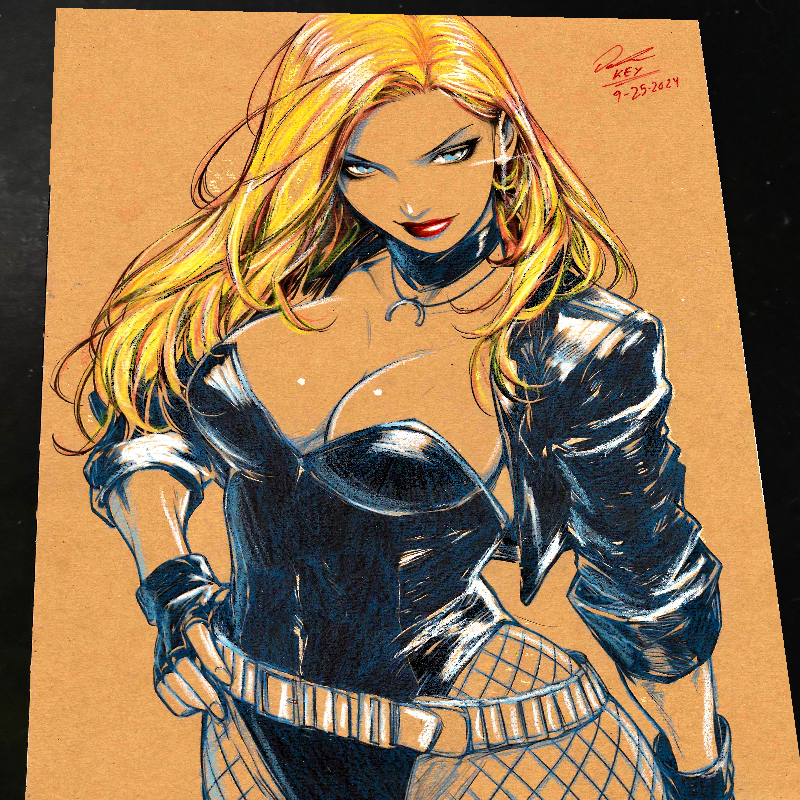 Black Canary Art Print Signed 8.5x11 | Art by Keyeske