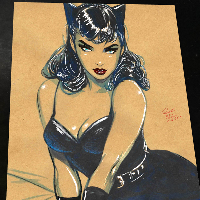 Catwoman Art Print Signed 8.5x11 | Art by Keyeske
