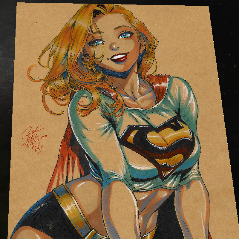 Supergirl DC Art Print Signed 8.5x11 | Art by Keyeske
