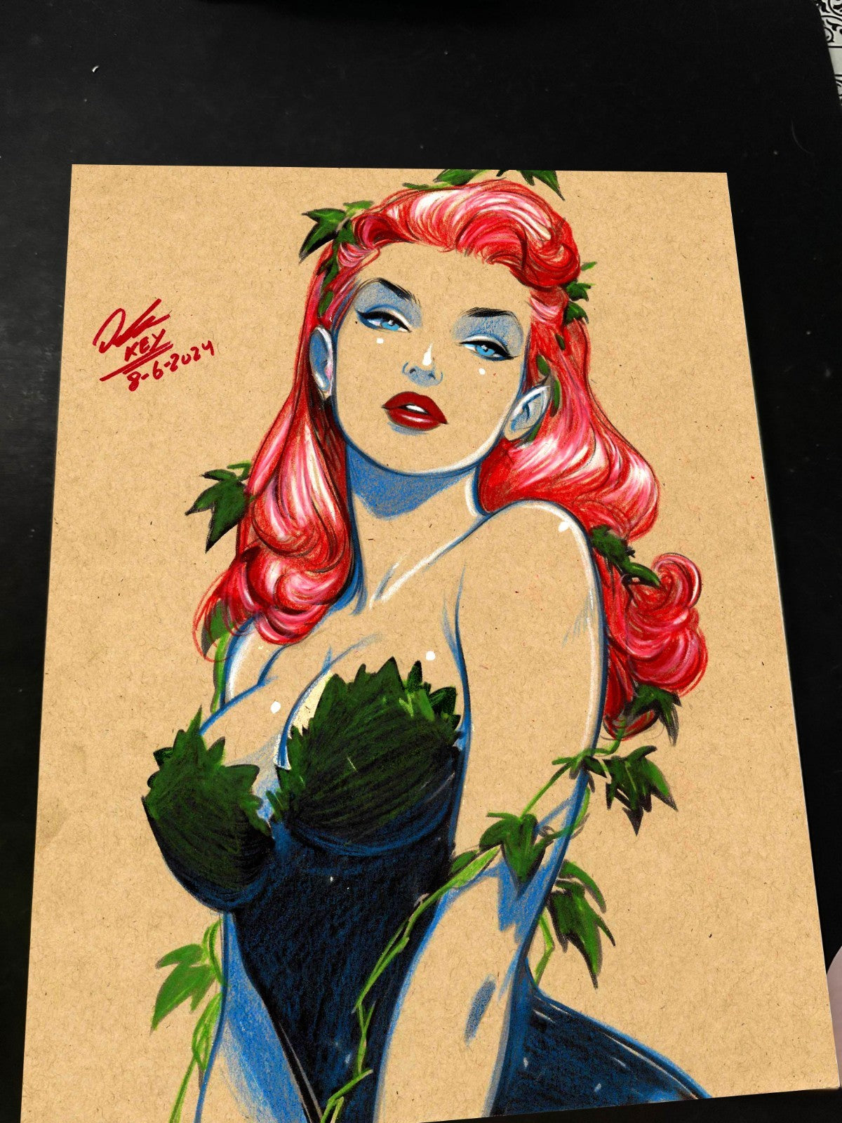 Poison Ivy Art Print Signed 8.5x11 | Art by Keyeske