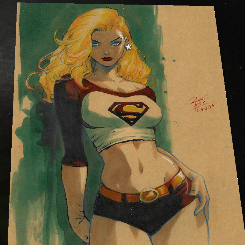 Supergirl DC Art Print Signed 8.5x11 | Art by Keyeske