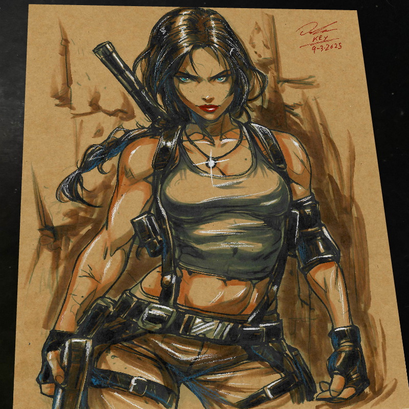 Lara Croft Art Print 8.5x11 Art by Keyeske