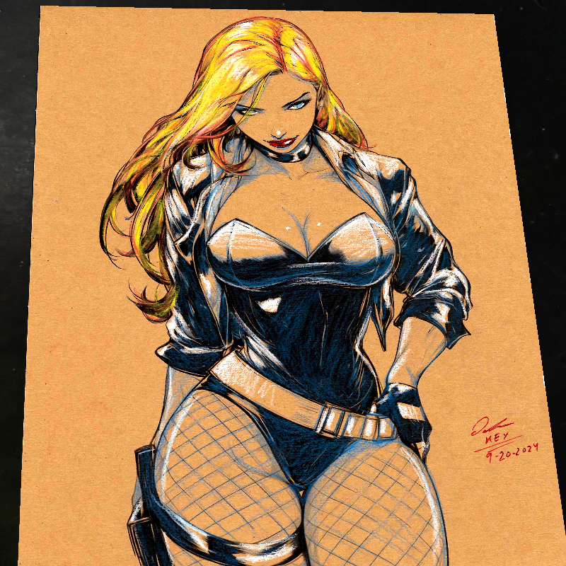 Black Canary Art Print Signed 8.5x11 | Art by Keyeske