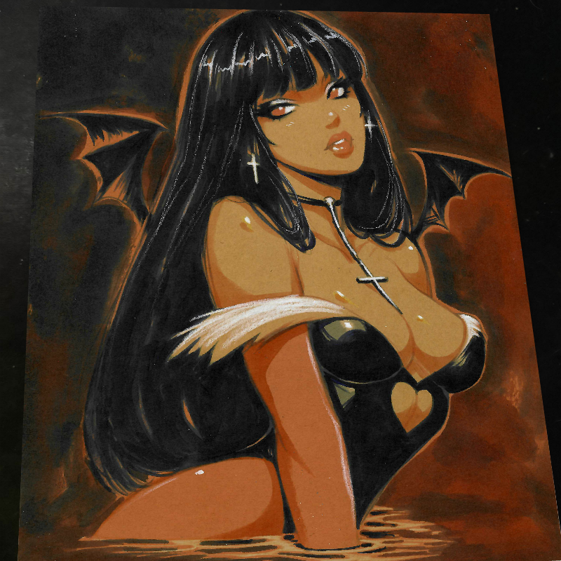 Vampirella Art Print Signed 8.5x11 Art by Keyeske