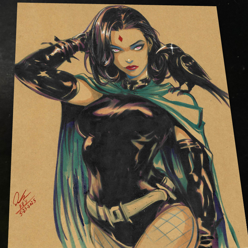 Raven Art Print Signed 8.5x11 | Art by Keyeske