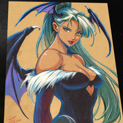 Morrigan Aensland Darkstalkers Art Print Signed 8.5x11 | Art by Keyeske