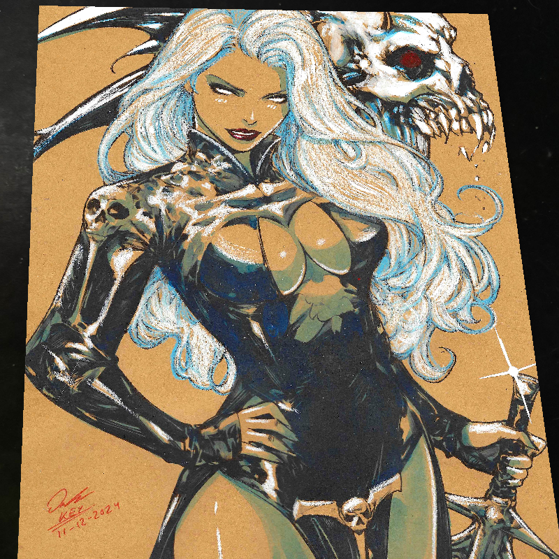 Lady Death Art Print Signed 8.5x11 | Art by Keyeske