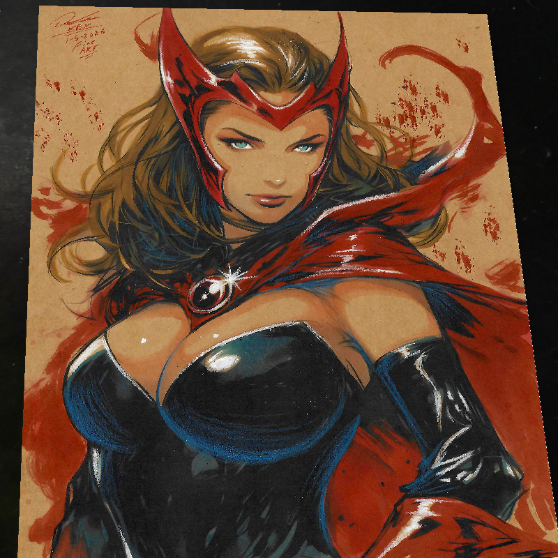 Scarlet Witch Art Print Signed 8.5x11 | Art by Keyeske
