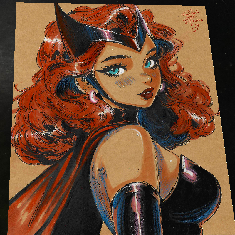 Scarlet Witch Art Print Signed 8.5x11 | Art by Keyeske
