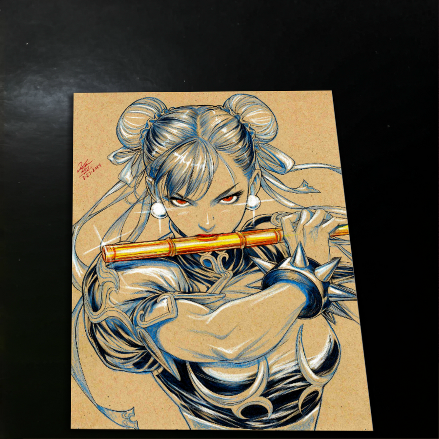 Chun Li Street Fighter Art Print Signed 8.5x11 | Art by Keyeske