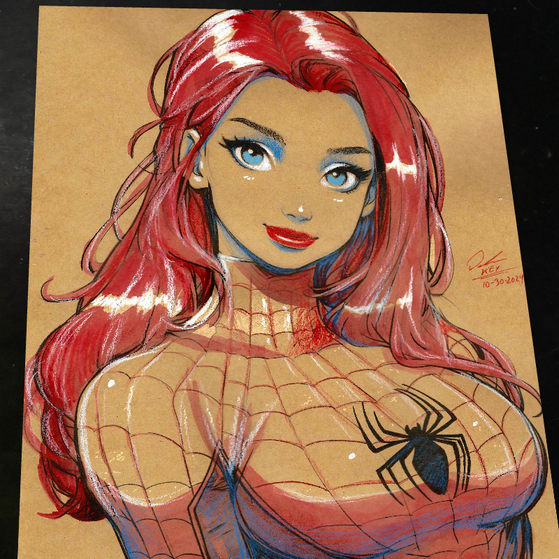 Mary Jane Watson Art Print Signed 8.5x11 | Art by Keyeske