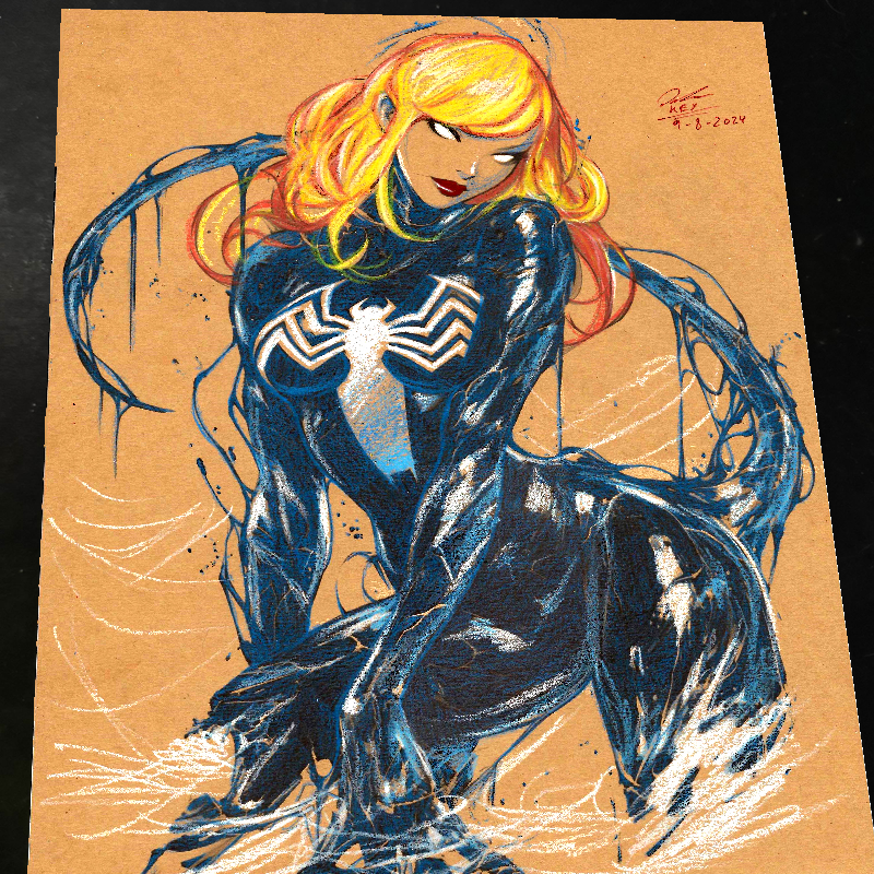 Gwen Stacy x Venom Art Print Signed 8.5x11 | Art by Keyeske