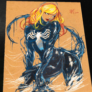 Gwen Stacy x Venom Art Print Signed 8.5x11 | Art by Keyeske