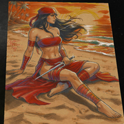 Elektra Art Print Signed 8.5x11 | Art by Keyeske