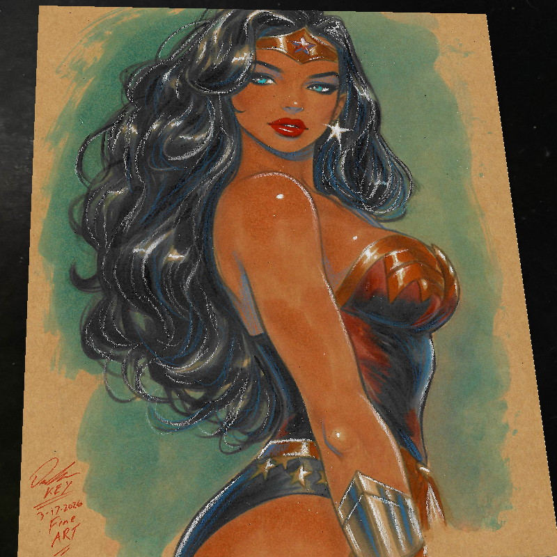 Wonder Woman Art Print Signed 8.5x11 | Art by Keyeske