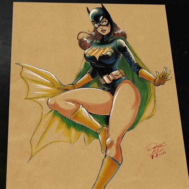 Batgirl Art Print Signed 8.5x11 | Art by Keyeske
