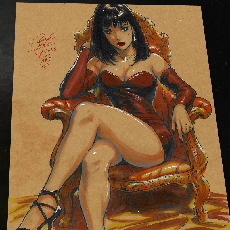 Vampirella Art Print Signed 8.5x11 Art by Keyeske