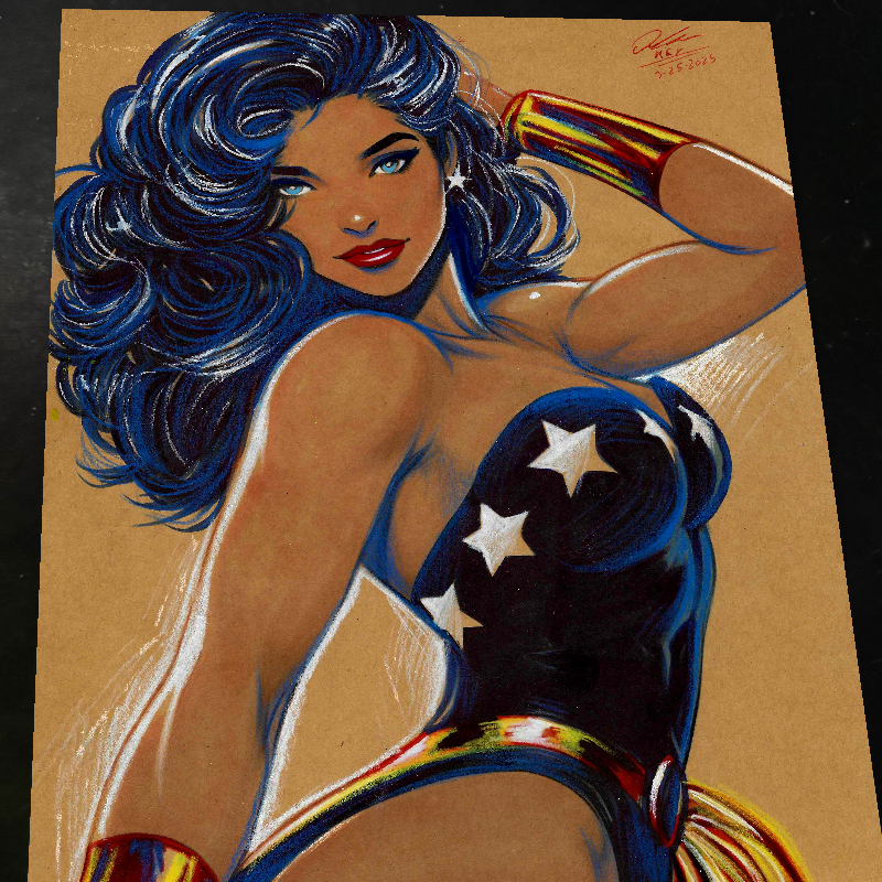 Wonder Woman Art Print Signed 8.5x11 | Art by Keyeske