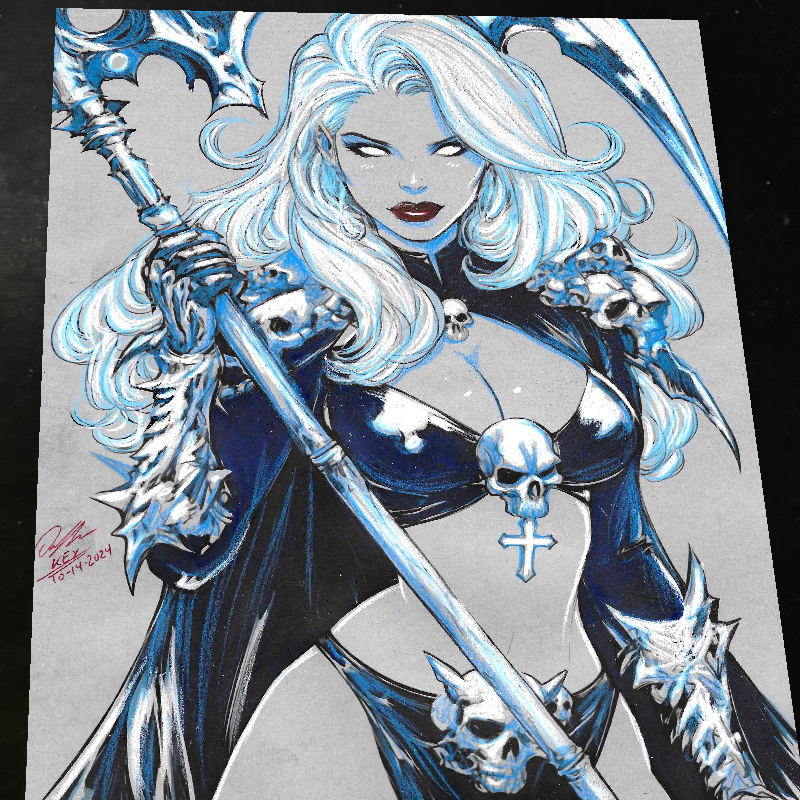Lady Death Art Print Signed 8.5x11 | Art by Keyeske