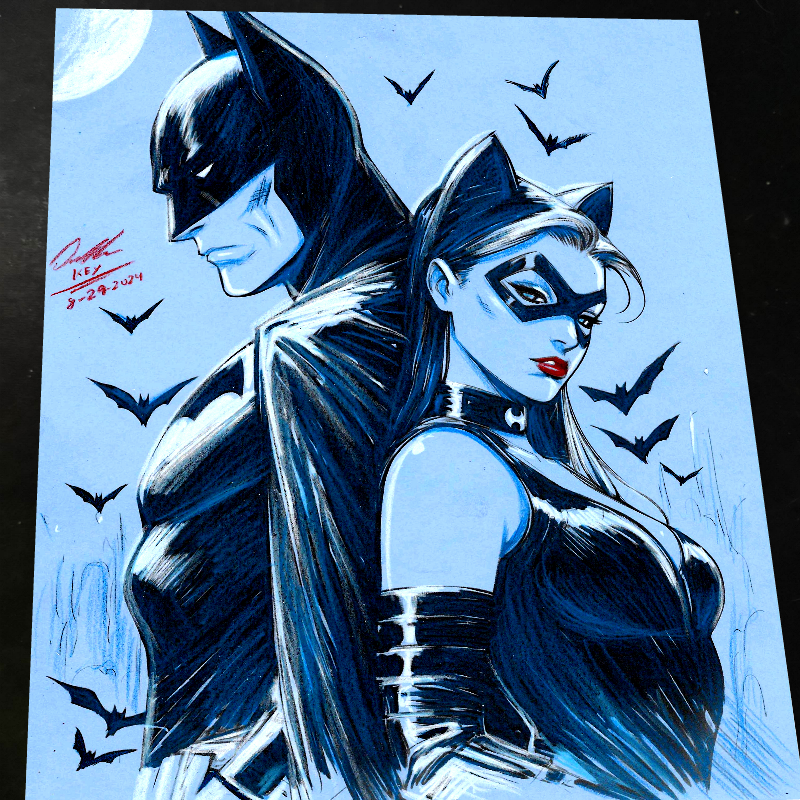 Batman Art Print Signed 8.5x11 | Art by Keyeske
