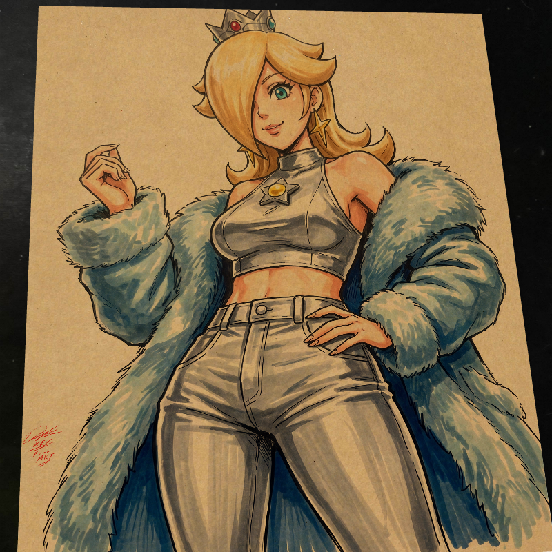 Rosalina Super Mario Nintendo Art Print Signed 8.5x11 | Art by Keyeske