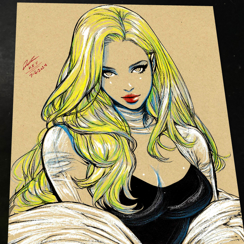 Emma Frost X-Men Art Print Signed 8.5x11 | Art by Keyeske