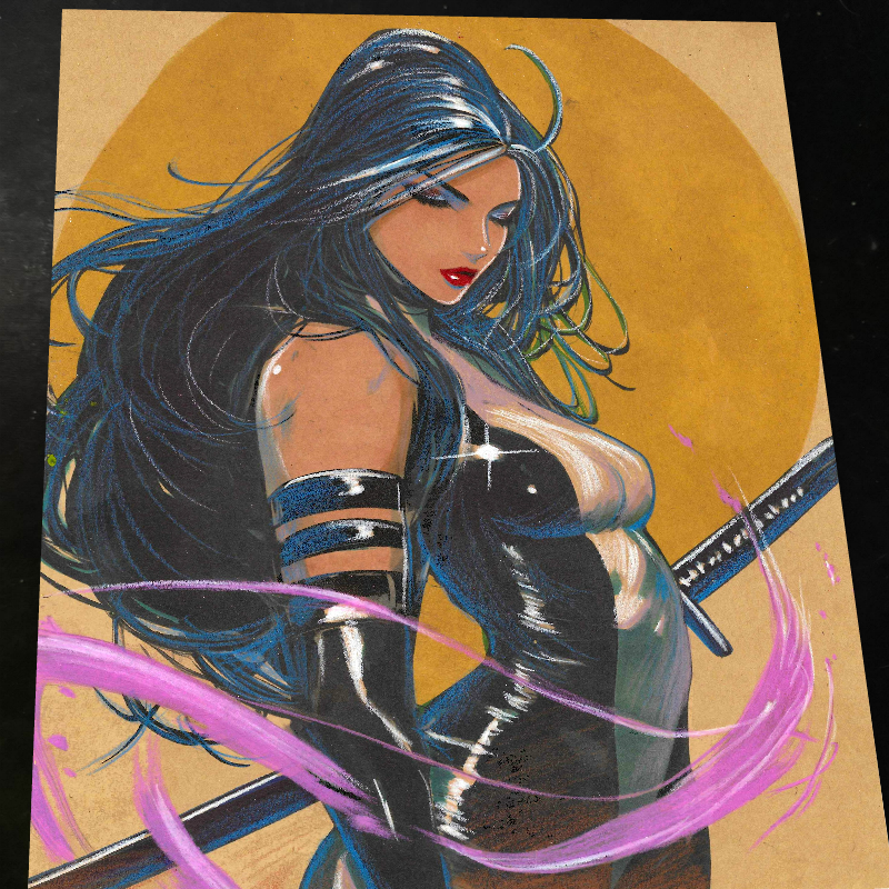 Psylocke - Marvel art print by Keyeske