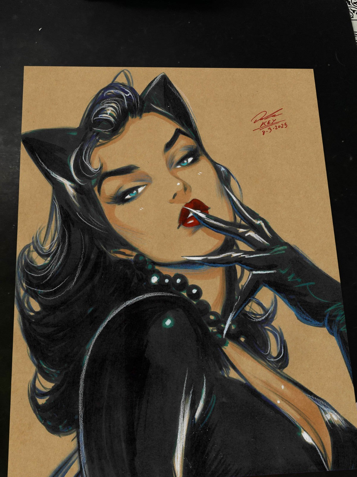 Catwoman Art Print Signed 8.5x11 | Art by Keyeske