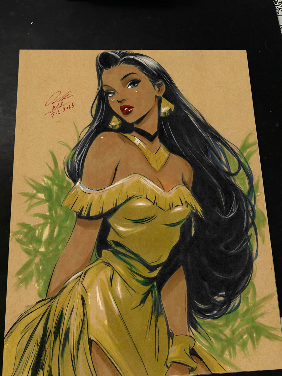 Pocahontas Art Print Signed 8.5x11 | Art by Keyeske