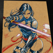 Psylocke Art Print Signed 8.5x11 | Art by Keyeske