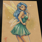 Fairy Original Art Print Signed 8.5x11 | Art by Keyeske