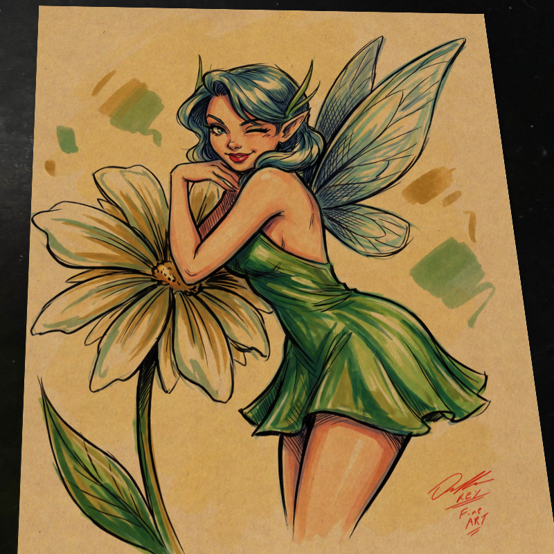 Fairy Original Art Print Signed 8.5x11 | Art by Keyeske