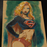 Supergirl DC Art Print Signed 8.5x11 | Art by Keyeske