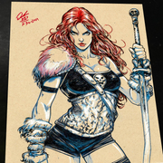 Red Sonja Art Print Signed 8.5x11 | Art by Keyeske