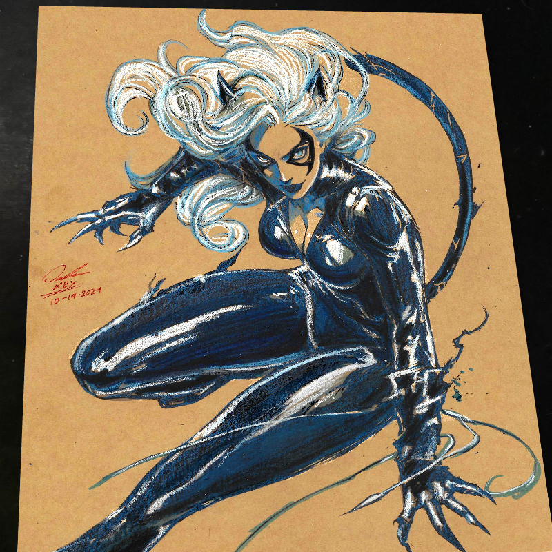 Black Cat - Marvel art print by Keyeske