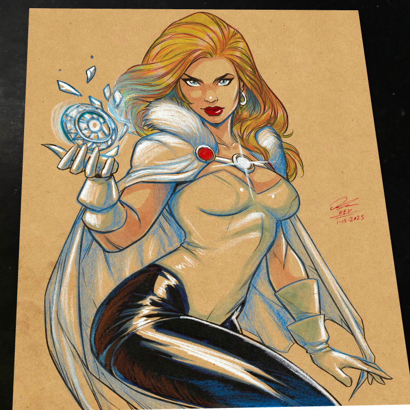 Emma Frost X-Men Art Print Signed 8.5x11 | Art by Keyeske