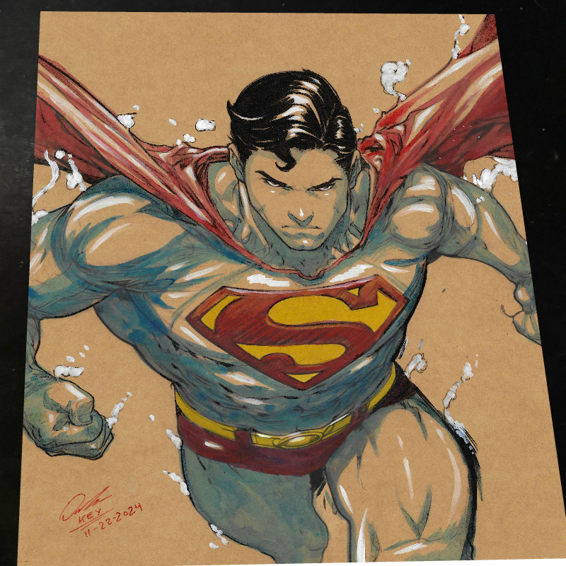 Superman Art Print Signed 8.5x11 | Art by Keyeske