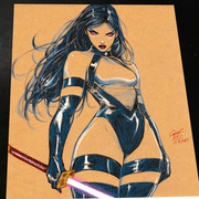 Psylocke - Marvel art print by Keyeske