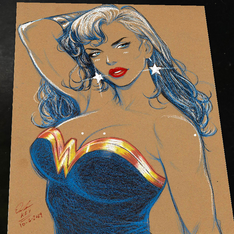 Wonder Woman Art Print Signed 8.5x11 | Art by Keyeske
