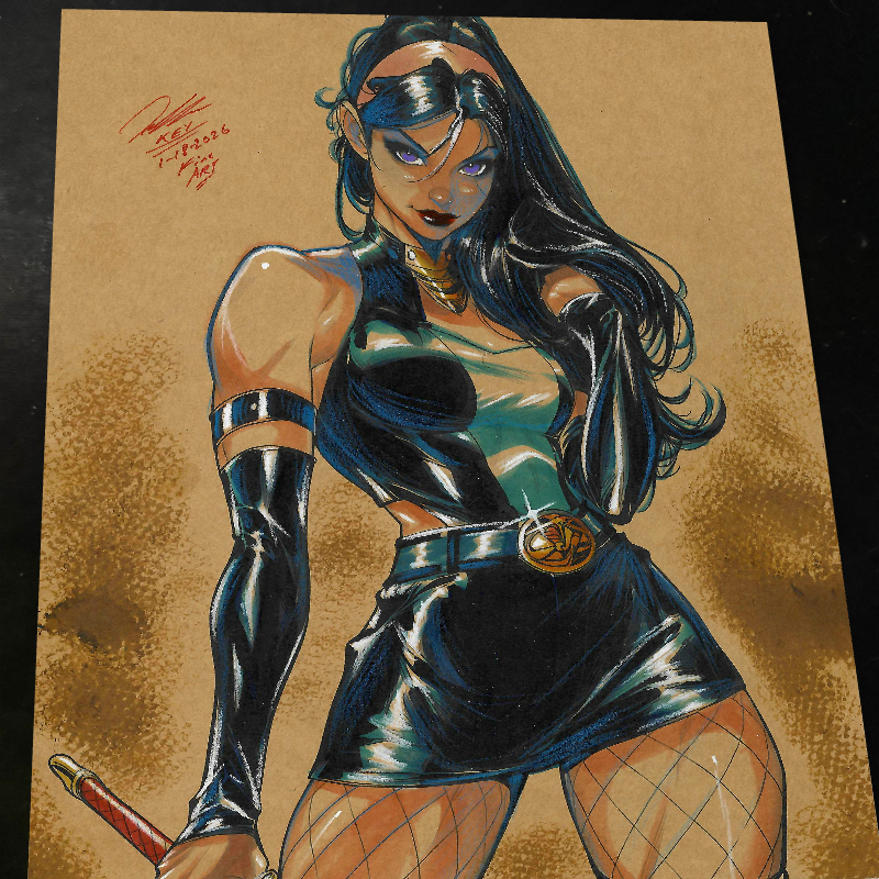 Psylocke Art Print Signed 8.5x11 | Art by Keyeske