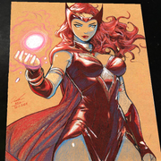 Scarlet Witch Art Print Signed 8.5x11 | Art by Keyeske