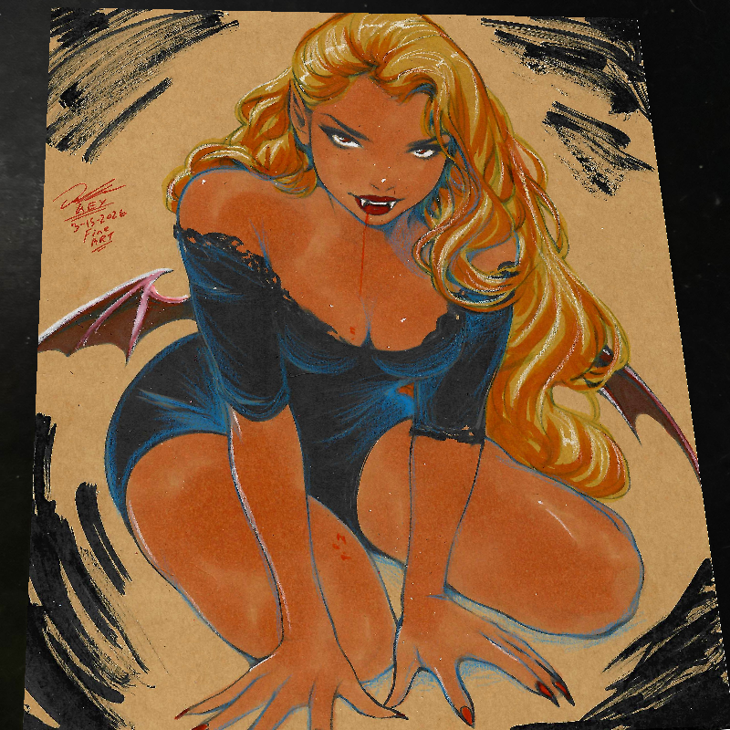 Vampirella Art Print Signed 8.5x11 Art by Keyeske