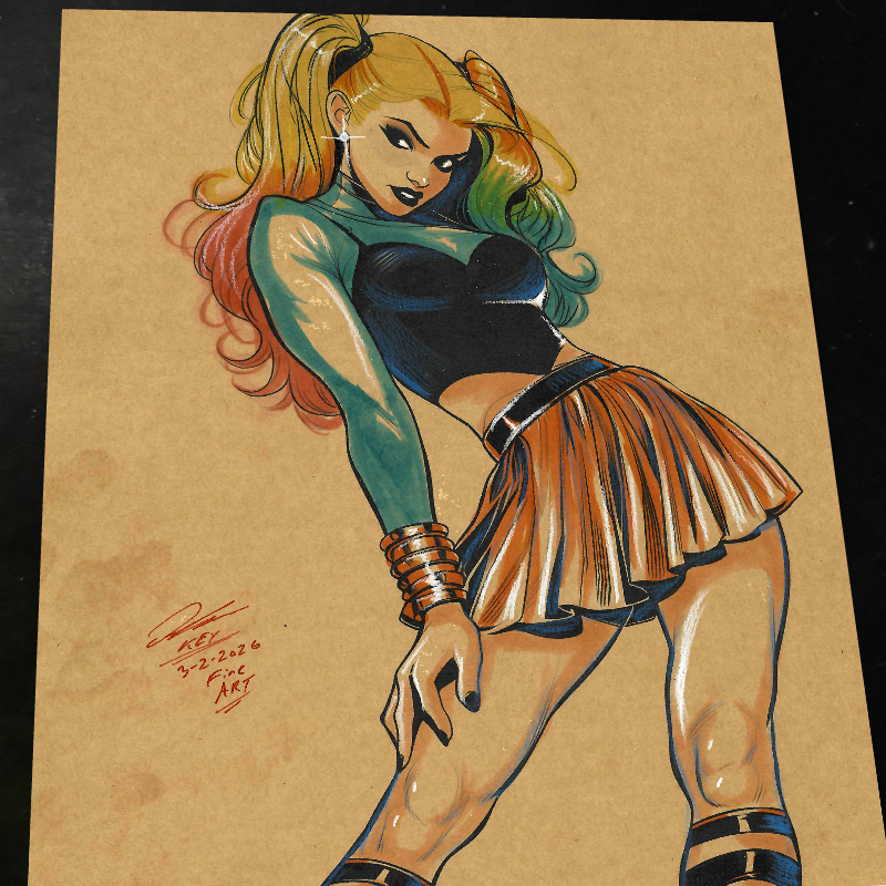 Harley Quinn Print Signed 8.5x11 | Art by Keyeske