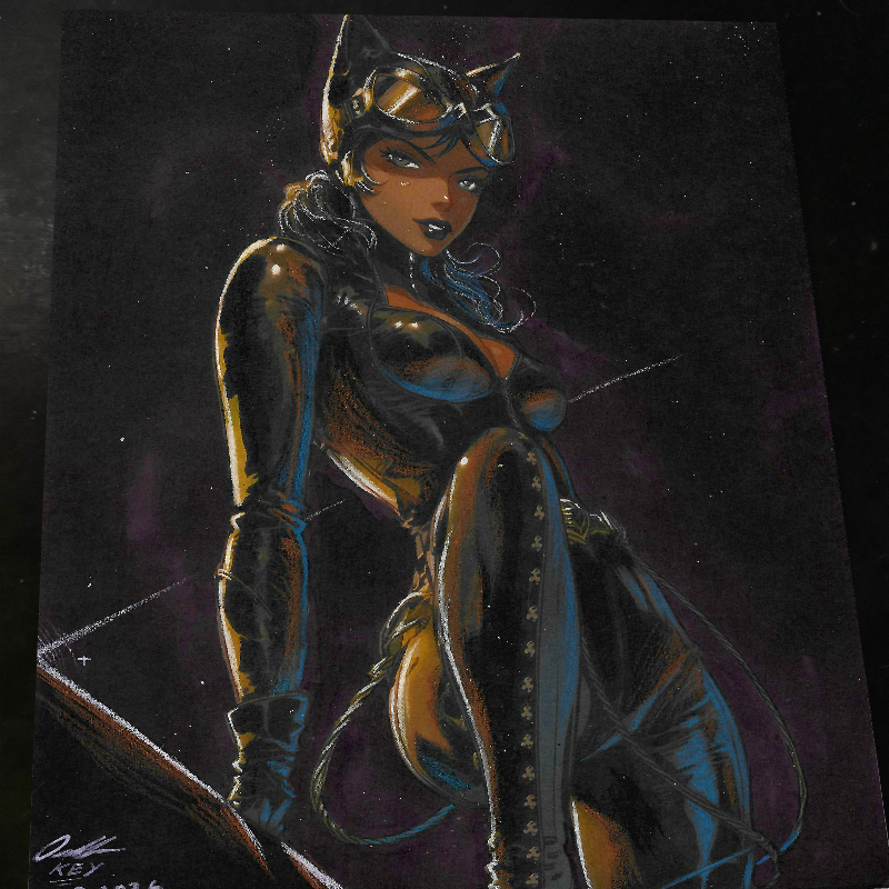 Catwoman Art Print Signed 8.5x11 | Art by Keyeske