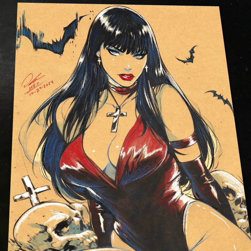Vampirella Art Print Signed 8.5x11 Art by Keyeske - Marvel art print by Keyeske