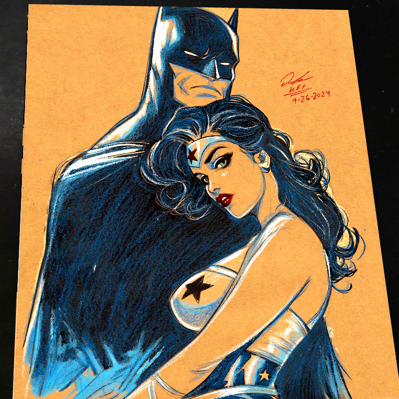 Batman Art Print Signed 8.5x11 | Art by Keyeske